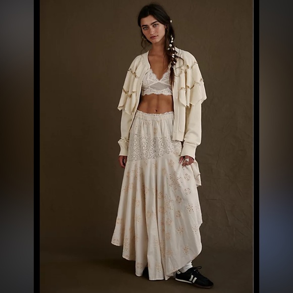 NWOT Free People Doiley Maxi Skirt - Picture 2 of 10